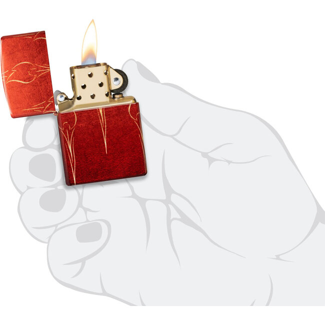 Lighter Zippo Tumbled Brass Z-Fusion Flowers
