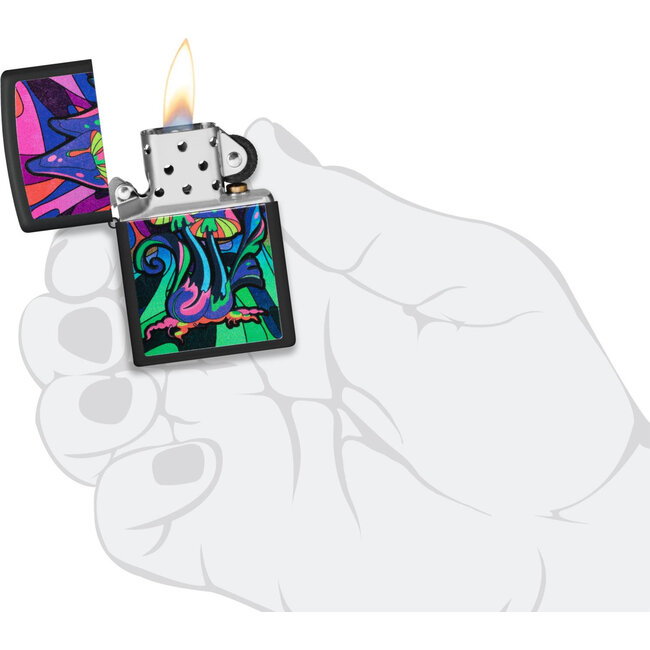 Aansteker Zippo Mushrooms Black Light