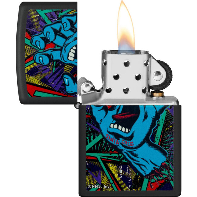 Lighter Zippo Santa Cruz Artist Hand Black Light