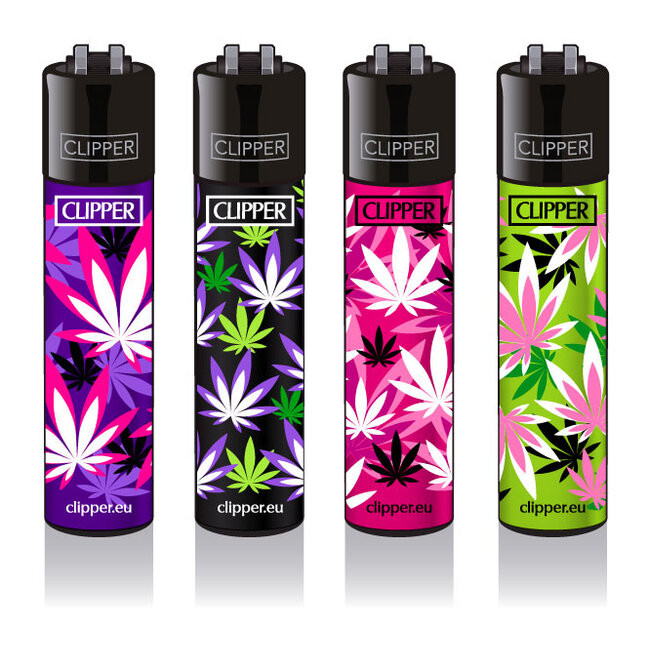 Clipper Set of 4 Clipper Lighters Pink Leaves