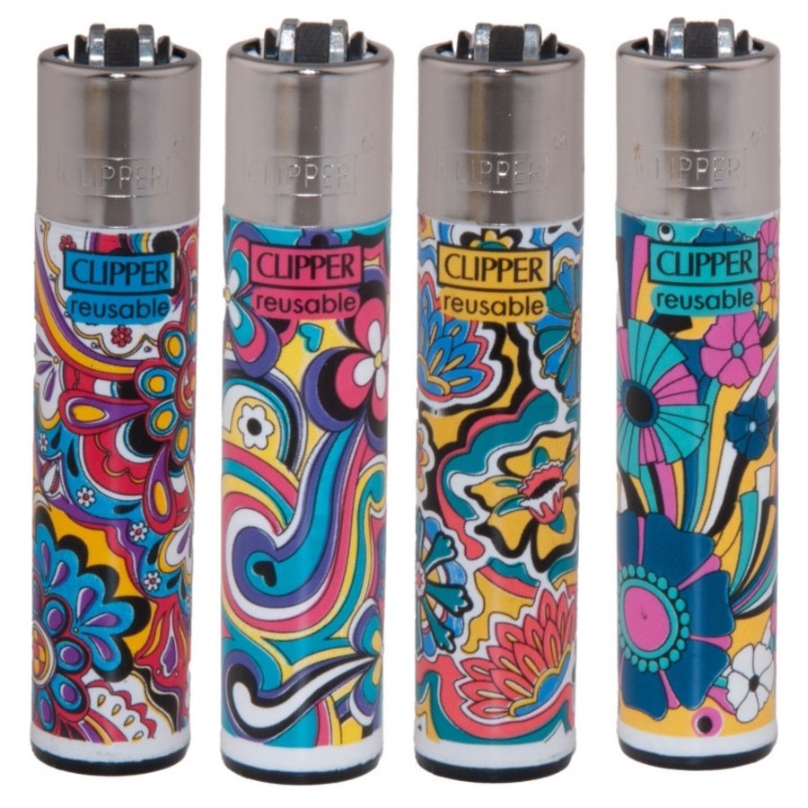 Set of 4 Clipper Lighters Cool Vibes