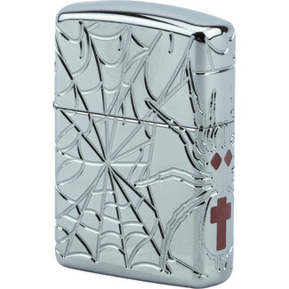 Zippo Lighter Zippo Armor Case Spider Deep Carved