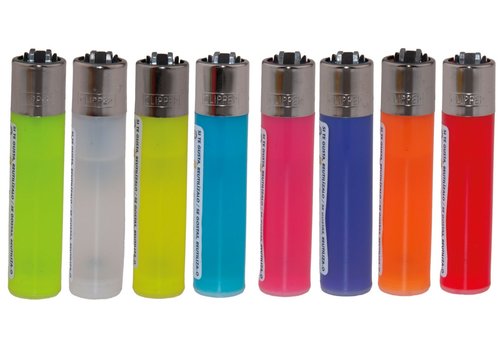Set of 8 Clipper Lighters Translucent 