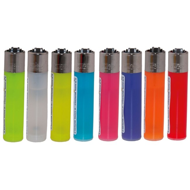 Set of 8 Clipper Lighters Translucent