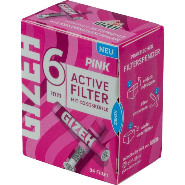 Gizeh Pink 6 mm. Active Filters - Haddocks Lightershop