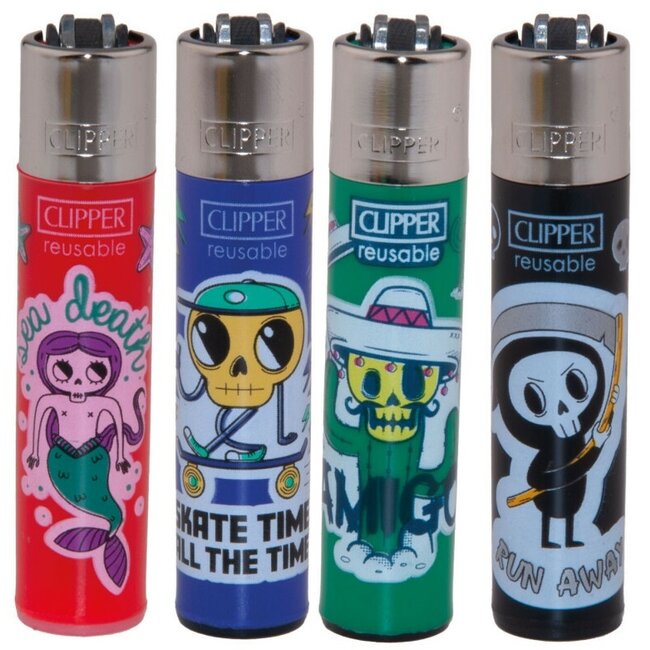 Clipper Set of 4 Clipper Lighters Skulls