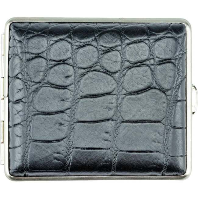 vom Hofe Cigarette Case Leather Croco Black