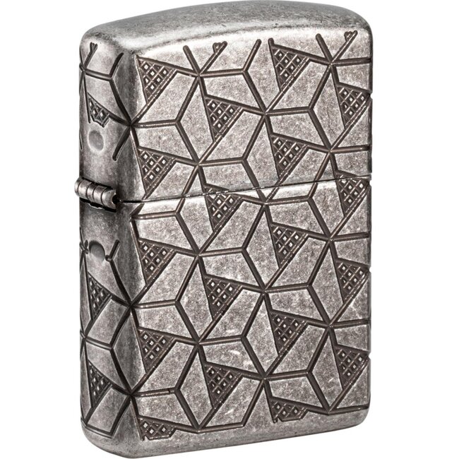 Zippo Aansteker Zippo Armor Case Geometric Pattern Silver Plate