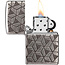 Lighter Zippo Armor Case Geometric Pattern Silver Plate