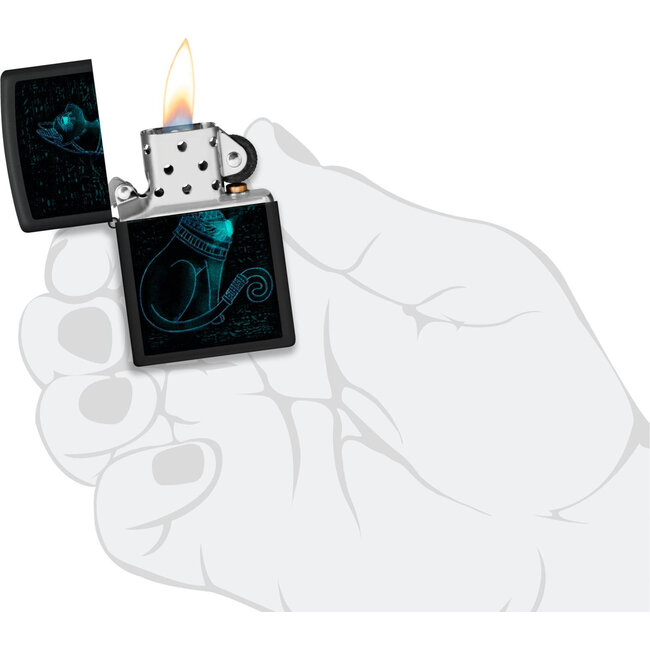 Lighter Zippo Spiritual Cat Design Glow in the Dark