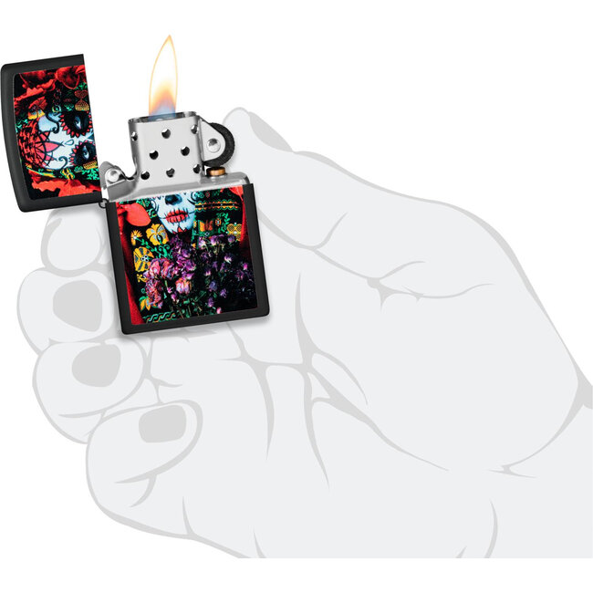 Aansteker Zippo Sugar Skull Woman Glow in the Dark