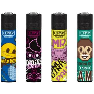 Clipper Set of 4 Clipper Lighters Gaming Emoji