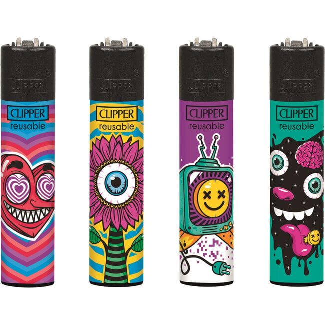 Clipper Set of 4 Clipper Lighters Trippy 3