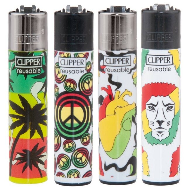 Clipper Set of 4 Clipper Lighters Reggae Life