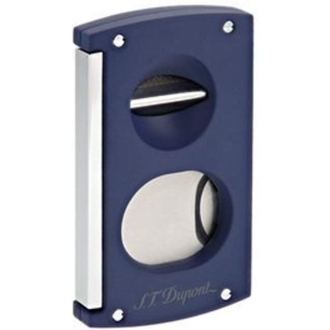 Cigar Cutter Dupont Matte Blue 003427 double blades & v-cut