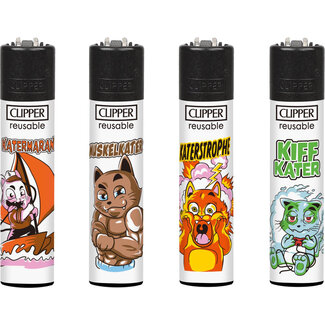 Clipper Set van 4 Clipper Aanstekers Cats 2