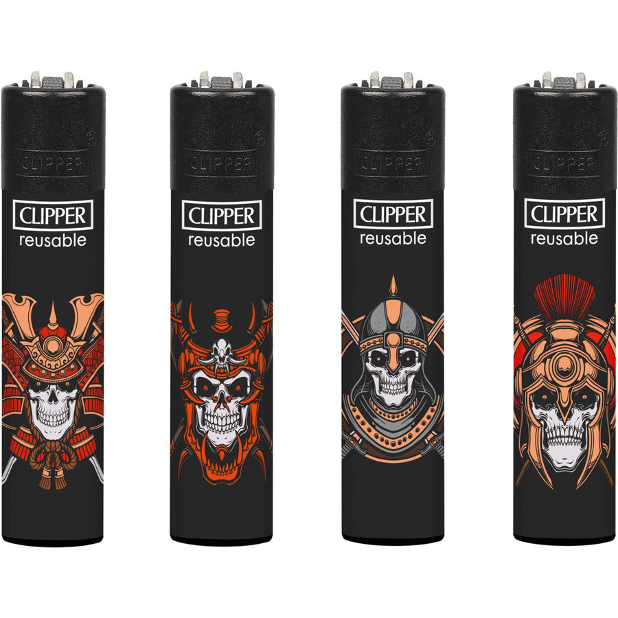 Set of 4 Clipper Lighters Skulls 22