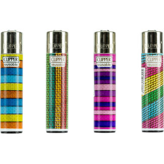 Clipper Set of 4 Clipper Lighters Real Fabric