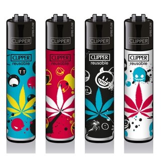 Clipper Set of 4 Clipper Lighters Bad Smiley