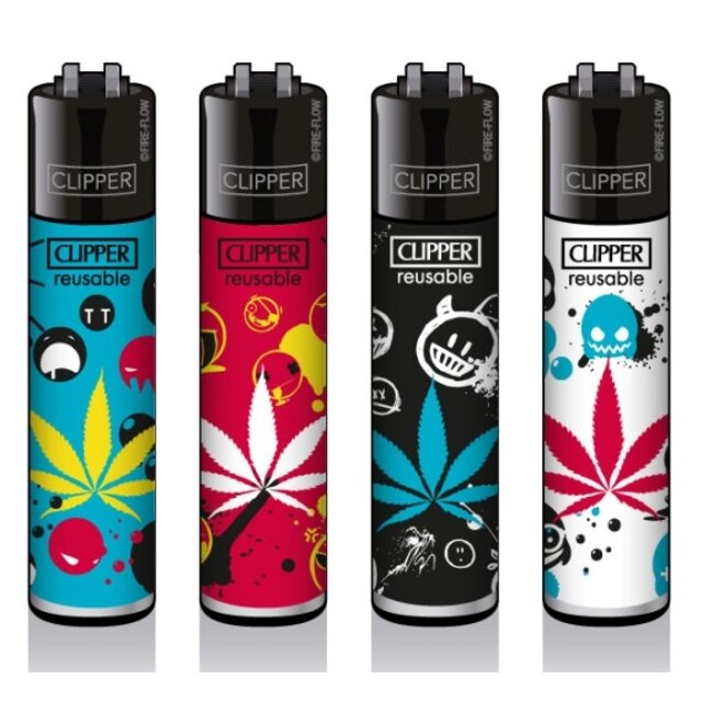 Clipper Set of 4 Clipper Lighters Bad Smiley