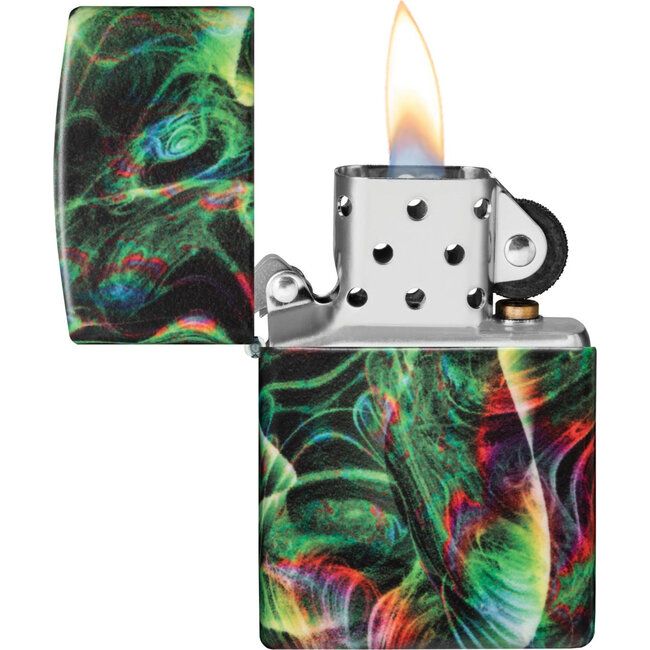 Lighter Zippo Psychedelic Swirl Glow in the Dark Green