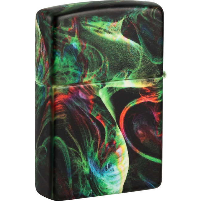 Lighter Zippo Psychedelic Swirl Glow in the Dark Green