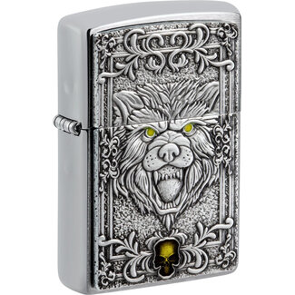 Zippo Lighter Zippo Wolf Skull Emblem
