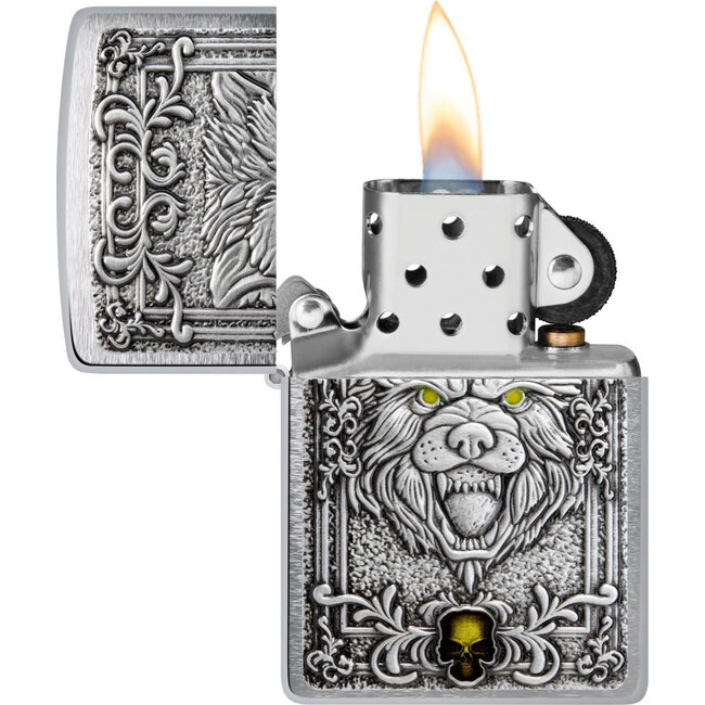 Lighter Zippo Wolf Skull Emblem