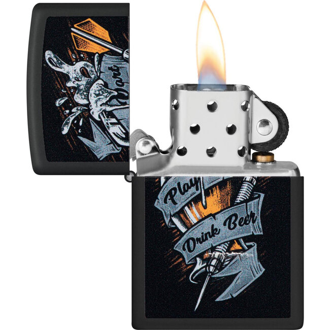 Lighter Zippo Play Darts Drink Beer