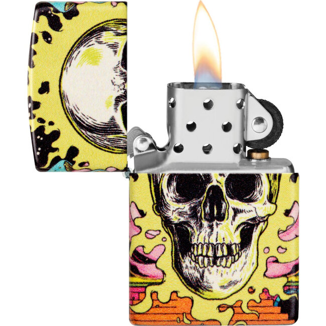 Lighter Zippo Skull Design Glow in the Dark