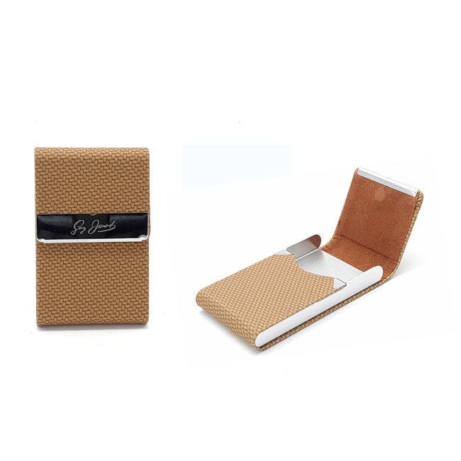 Cigarette Case Metal Canvas Abricot Small