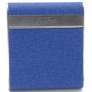 Guy Janot Cigarette Case Metal Canvas Jeans Blue Large