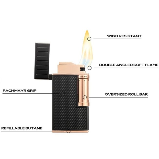 Lighter Colibri Julius II Black Rose Gold