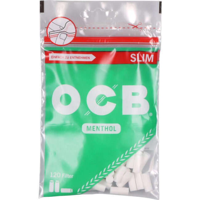 OCB Slim Filters Menthol 6 mm. Bag