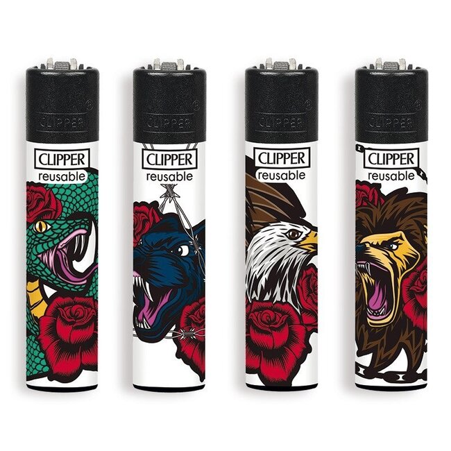 Clipper Set of 4 Clipper Lighters Hardcore Jungle 48