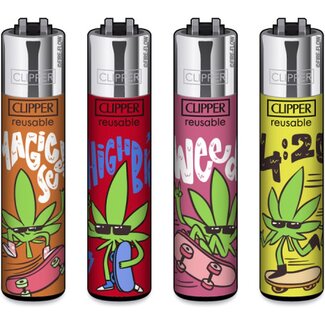 Clipper Set of 4 Clipper Lighters Weed Bross