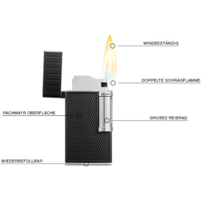 Lighter Colibri Julius II Black Chrome