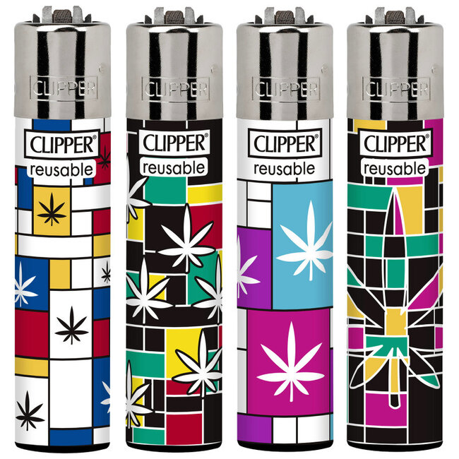 Clipper Set of 4 Clipper Lighters Modern Weed