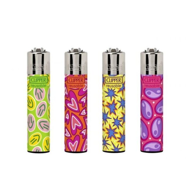 Clipper Set of 4 Clipper Lighters Psycho Stickers