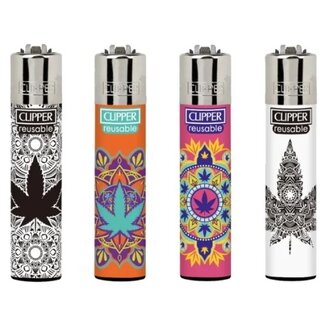 Clipper Set of 4 Clipper Lighters Weed Mandala