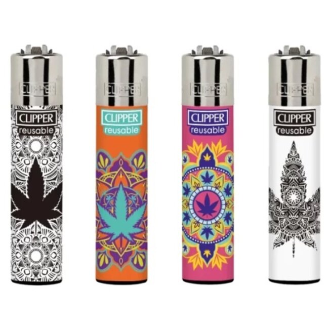 Clipper Set of 4 Clipper Lighters Weed Mandala