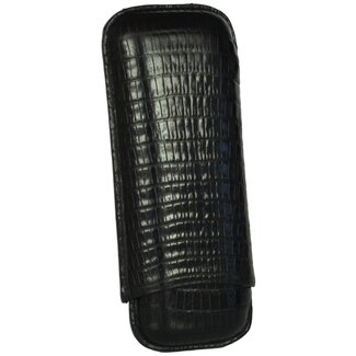 Martin Wess Martin Wess Cigar Case Lizard Black 2 Robustos