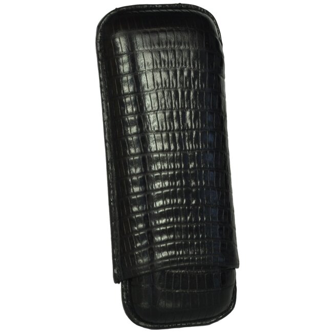 Martin Wess Cigar Case Lizard Black 2 Robustos