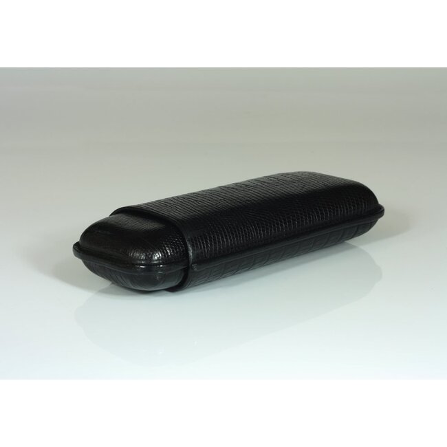 Martin Wess Cigar Case Lizard Black 2 Robustos