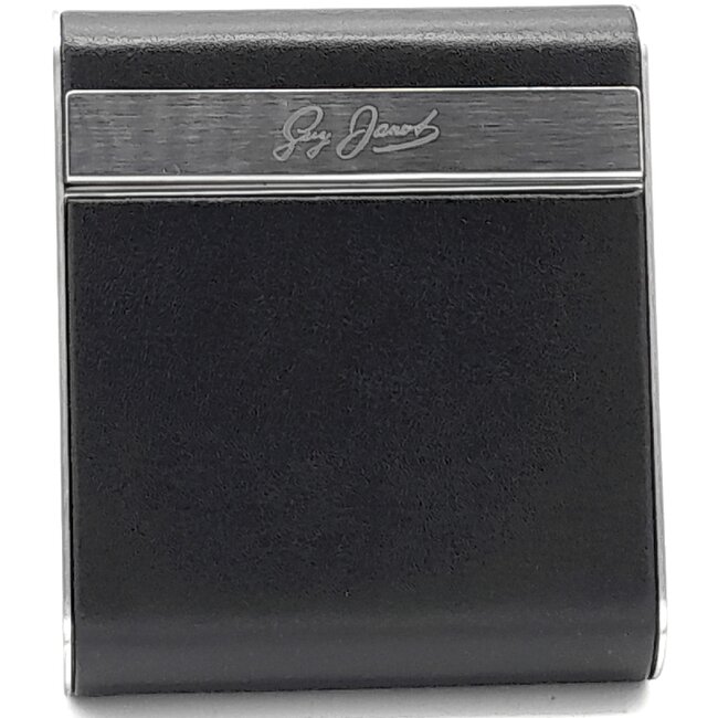 Guy Janot Cigarette Case Metal Leather Black Large