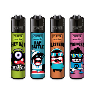 Clipper Set of 4 Clipper Lighters Music Monsters