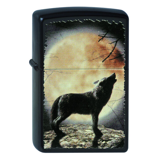 Lighter Zippo Wolf Howling to the Moon