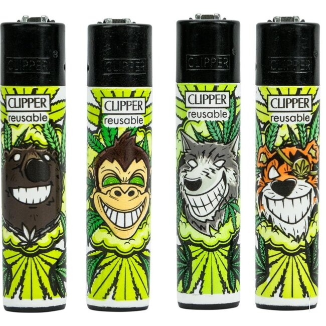 Clipper Set of 4 Clipper Lighters Smiling Animals