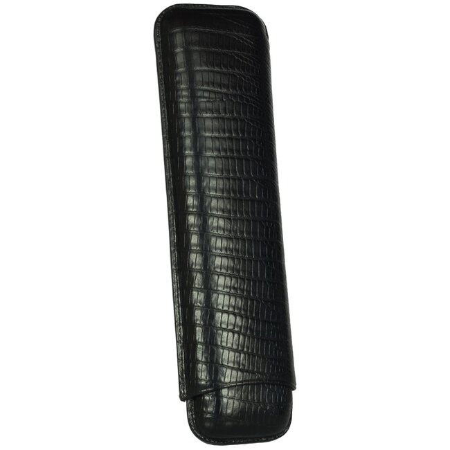 Martin Wess Sigarenetui Lizard Black Leather 2 Churchills
