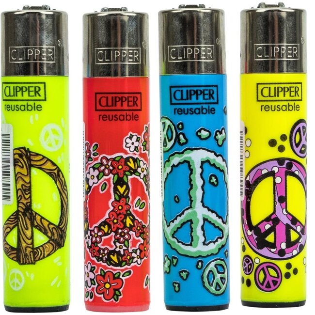 Clipper Set of 4 Clipper Lighters Peace Anywhere